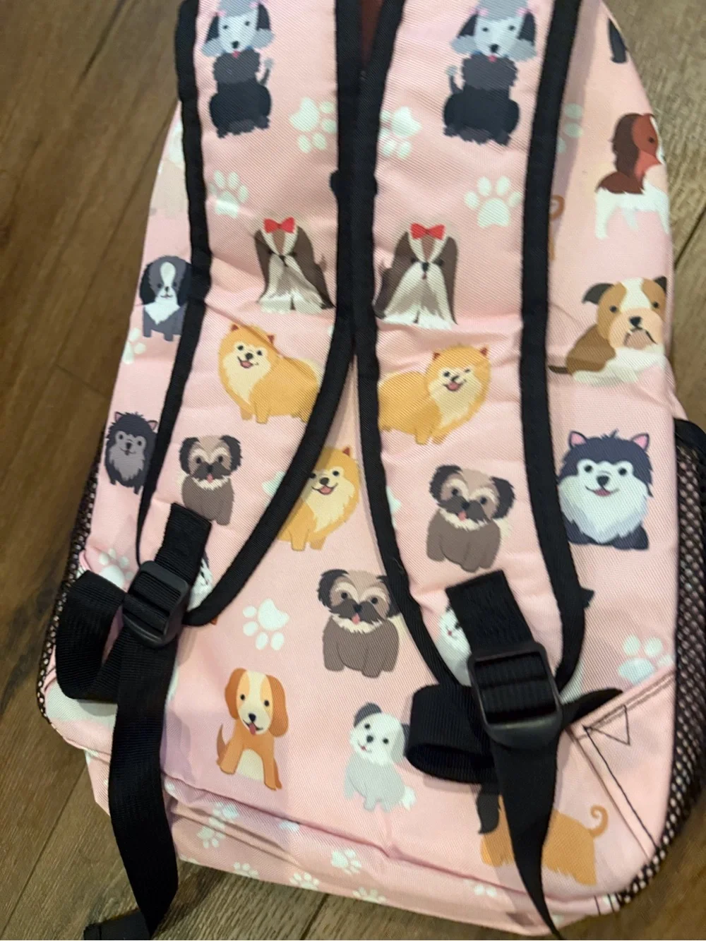 Light Pink Dog Print Backpack